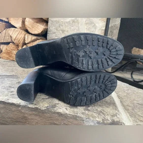 TORY BURCH Sullivan Knee High Black Leather Boots | Size 7 M | - Picture 6 of 15